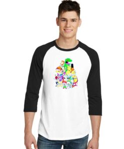 Nickelodeon Old School Group Characters Raglan Tee