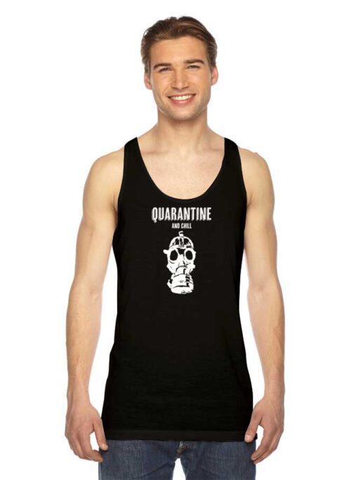 Quarantine And Chill Gas Mask Logo Tank Top