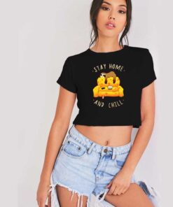 Sloth Stay Home And Chill Netflix Crop Top Shirt