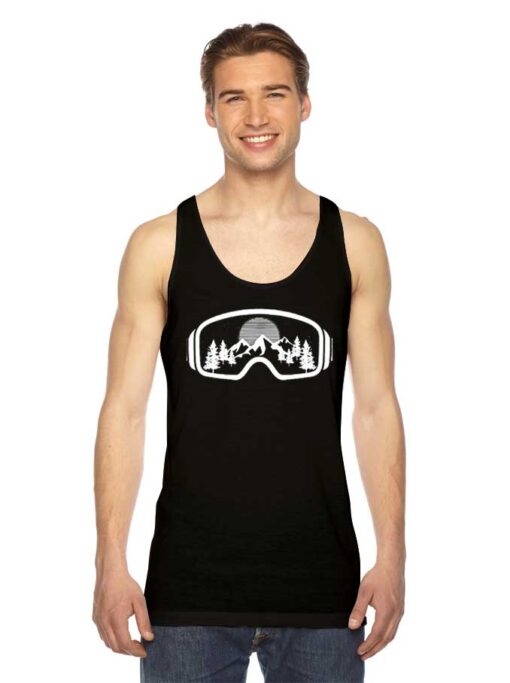 Snowboarding Mountain In Ski Googles Tank Top