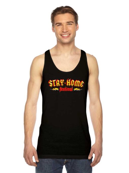 Stay Home Festival Metal Style Logo Tank Top