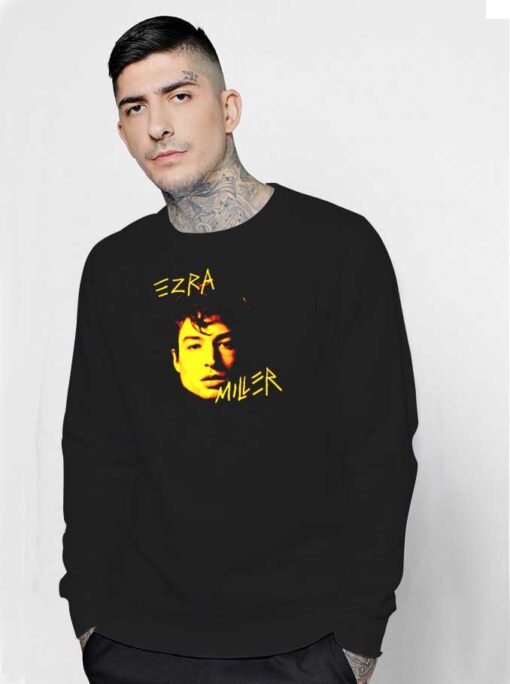 The Flash Ezra Miller Face Photo Vintage Sweatshirt