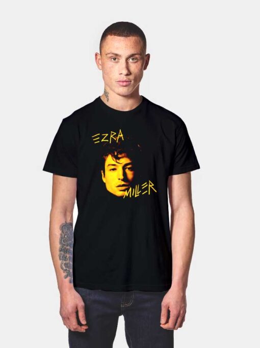 The Flash Ezra Miller Face Photo Vintage T Shirt