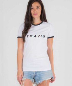 Travis Friends TV Show Style Logo Ringer Tee
