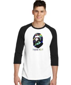 Travis Scott Astro Space Jack Bape Ape Head Raglan Tee