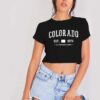 Vintage Colorado The Centennial State 1876 Crop Top Shirt