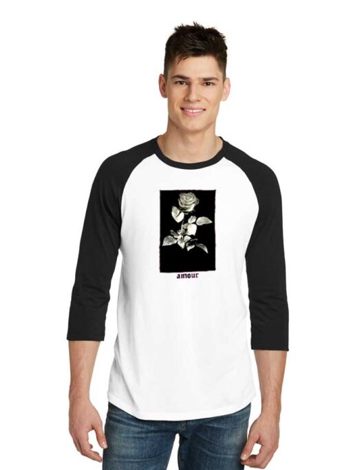 Vintage Rose Amour Flower Logo Raglan Tee