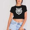 White Tiger Striped Animal Art Crop Top Shirt