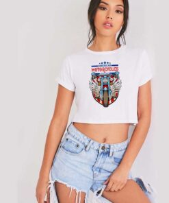 American Motorcycles Established 1987 Logo Crop Top Shirt