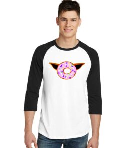 Baby Yoda Donut Face Head Logo Raglan Tee