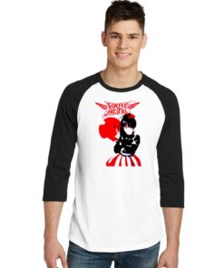 Babymetal Cloudy Red Moon Anime Girl Raglan Tee