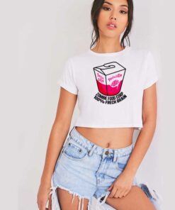 Brain Eater Zombie Food Corp 100% Frech Brain Crop Top Shirt