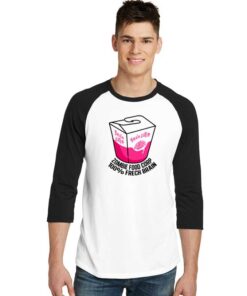 Brain Eater Zombie Food Corp 100% Frech Brain Raglan Tee