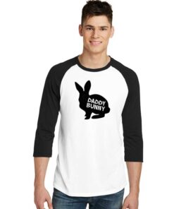 Daddy Bunny Silhouette Easter Rabbit Raglan Tee
