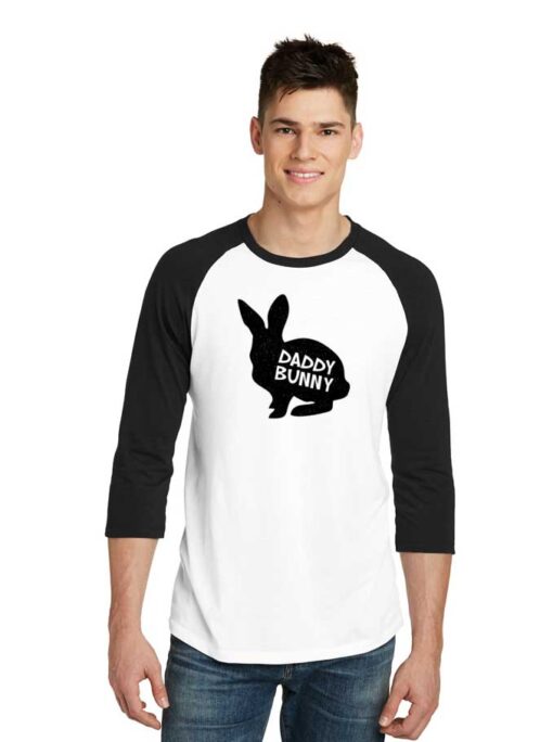 Daddy Bunny Silhouette Easter Rabbit Raglan Tee