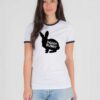 Daddy Bunny Silhouette Easter Rabbit Ringer Tee