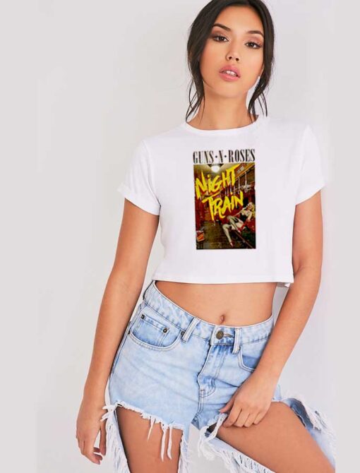 Guns N Roses Night Train Cover Art Crop Top Shirt