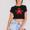 HIV Aids Know Your Status Red Ribbon Logo Crop Top Shirt