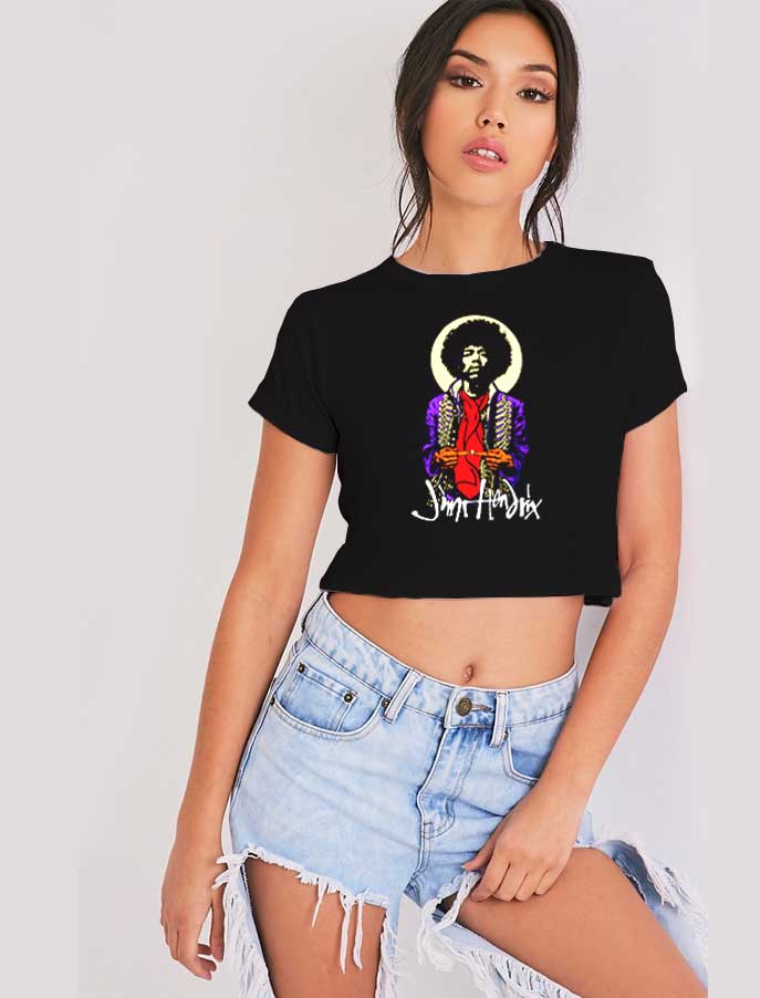 Jimmy Hendrix Photo Sign Vintage Crop Top Shirt