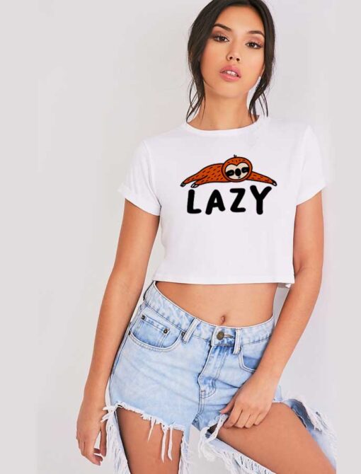 Lazy Sloth Sleepy Animal Cute Crop Top Shirt