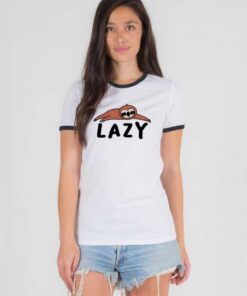 Lazy Sloth Sleepy Animal Cute Ringer Tee