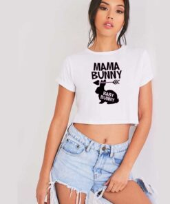 Mama Bunny Baby Bunny Easter Pregnant Crop Top Shirt