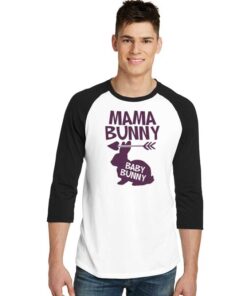 Mama Bunny Baby Bunny Easter Pregnant Raglan Tee