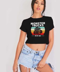 Monster Trucks Are My Jam Vintage Logo Crop Top Shirt