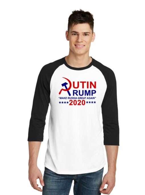 Putin Trump 2020 Make Russia Great Again Raglan Tee