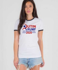 Putin Trump 2020 Make Russia Great Again Ringer Tee