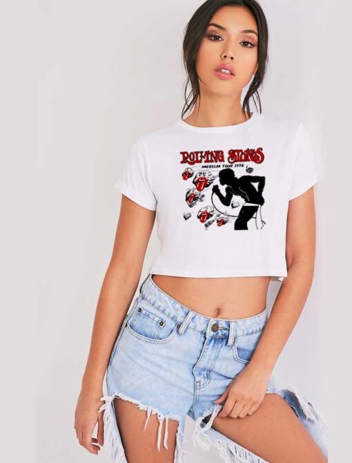 Rolling Stones American Tour 1972 Stone Tongue Crop Top Shirt