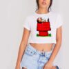 Snoop Dogg Lying Smoking Red House Crop Top Shirt