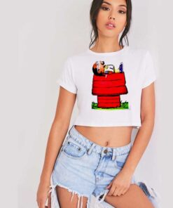 Snoop Dogg Lying Smoking Red House Crop Top Shirt