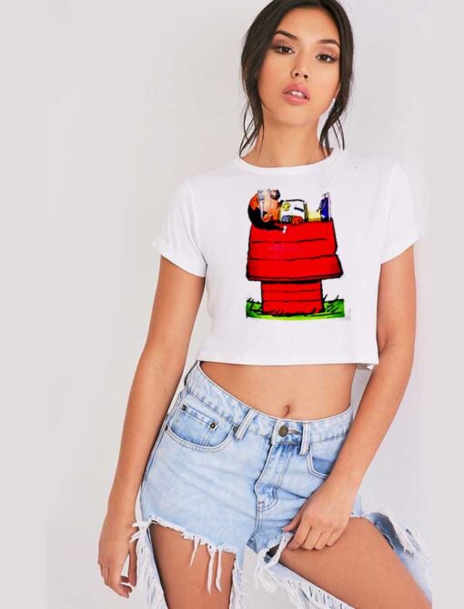 Snoop Dogg Lying Smoking Red House Crop Top Shirt