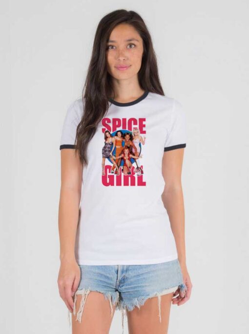 Spice Girl Retro Girlband Group Ringer Tee