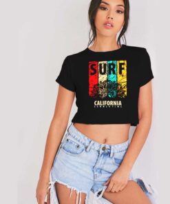 Surf California Summertime Flower Logo Crop Top Shirt