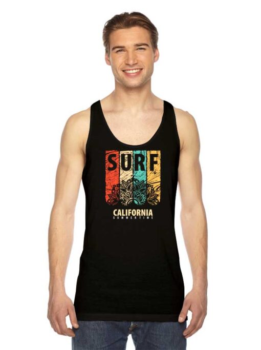 Surf California Summertime Flower Logo Tank Top
