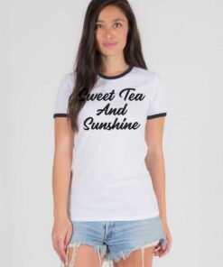 Sweet Tea And Sunshine Quote Ringer Tee