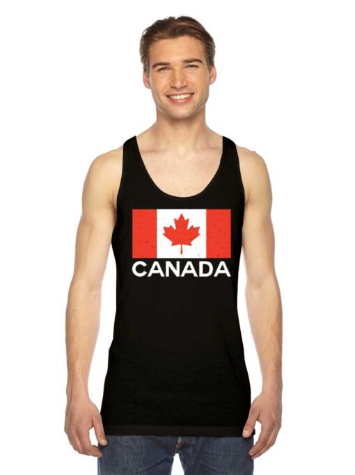 Vintage Canada Flag Maple Leaf Logo Tank Top