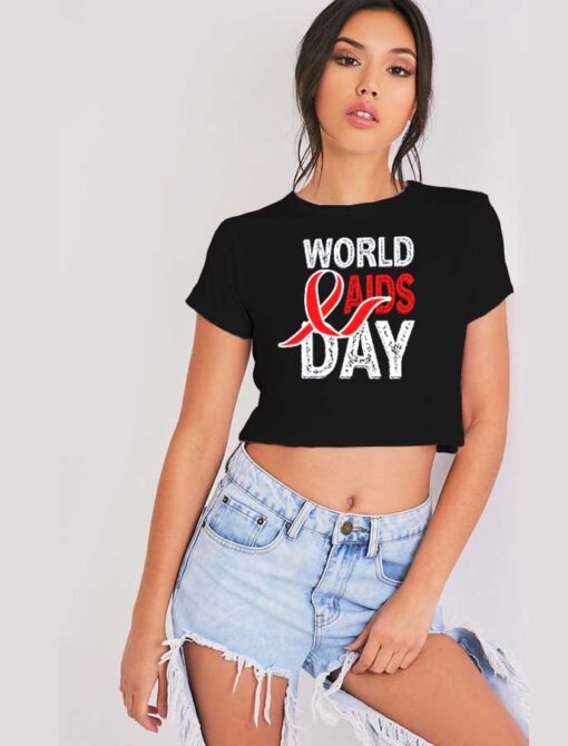 World Aids & HIV Day Retro Logo Crop Top Shirt