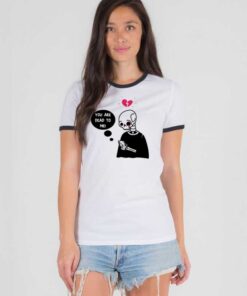 You're Dead To Me Brokenheart Skeleton Ringer Tee