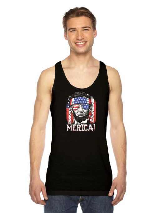 Abraham Lincoln The America Flag Tank Top