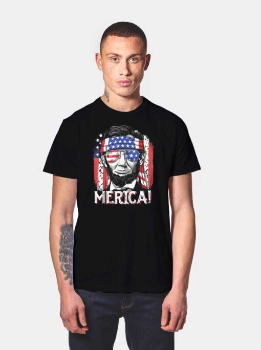 Abraham Lincoln The America Flag T Shirt