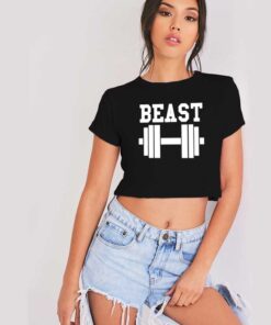 Beast Gym Dumbell Cute Couple Crop Top Shirt