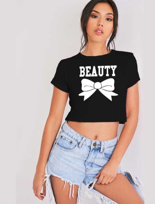 Beauty Hair Ribbon Cute Couple Crop Top Shirt