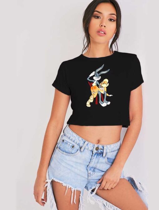 Bugs Bunny And Lola Butt Slap Crop Top Shirt