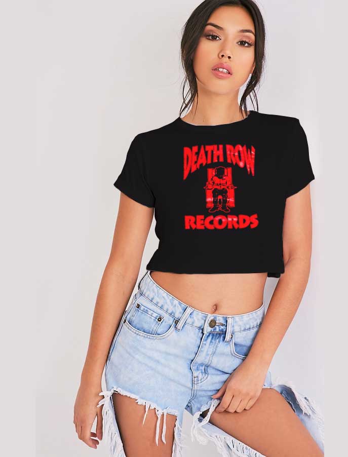 Death Row Records Red Electric Chair Crop Top Shirt
