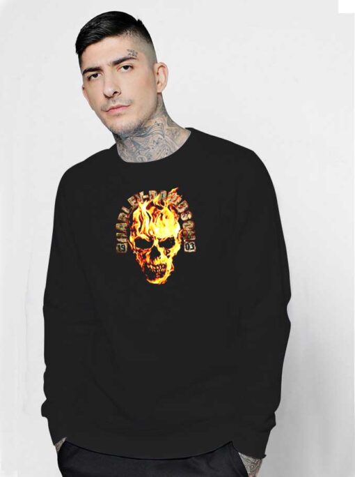 Harley Davidson 1903 Blazing Skull Logo Sweatshirt