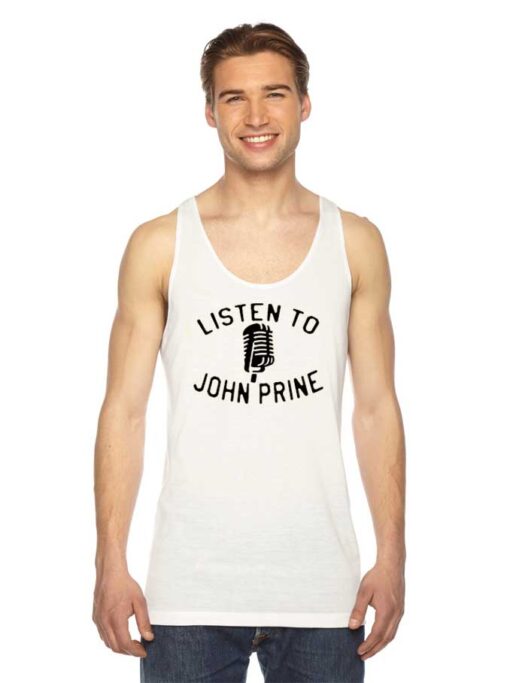 Listen To John Prine Microphone Logo Tank Top