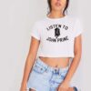 Listen To John Prine Microphone Logo Crop Top Shirt